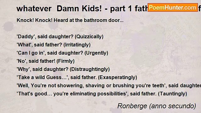 Ronberge (anno secundo) - whatever Damn Kids! - part 1 fathers children fathers children fathers children