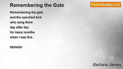 Barbara James - Remembering the Gate