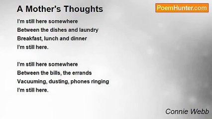 Connie Webb - A Mother's Thoughts