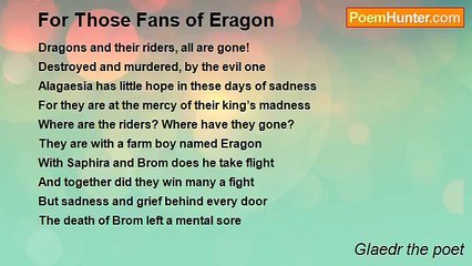 Glaedr the poet - For Those Fans of Eragon
