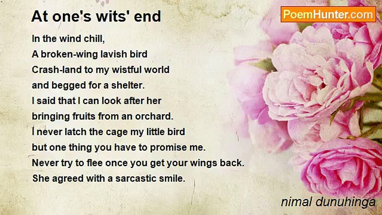 nimal dunuhinga - At one's wits' end