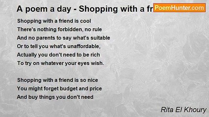 Rita El Khoury - A poem a day - Shopping with a friend