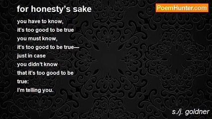s./j. goldner - for honesty’s sake