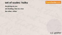 s./j. goldner - set of scales: haiku