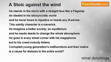 nimal dunuhinga - A Stoic against the wind
