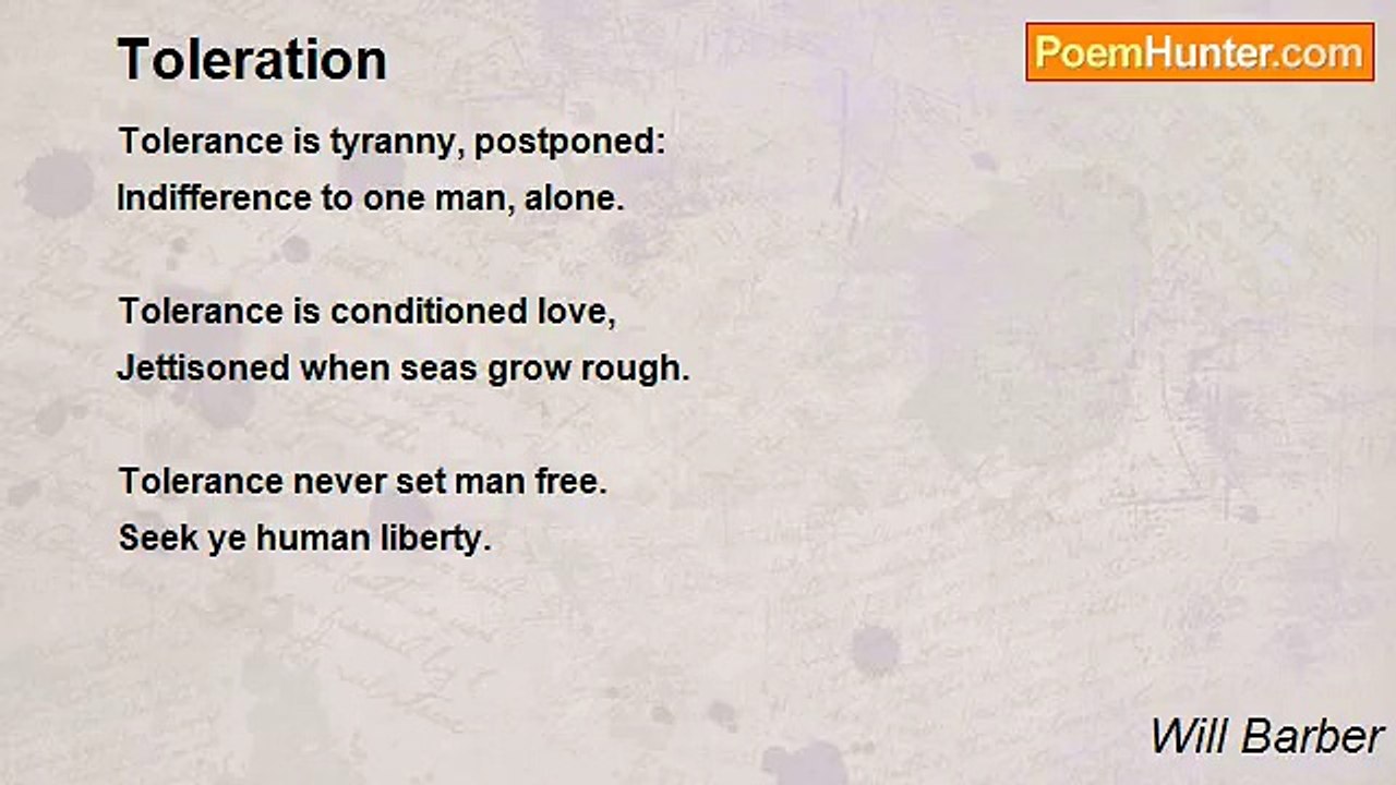 Will Barber - Toleration