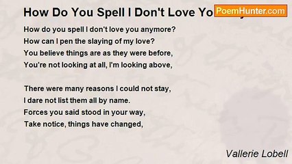 Vallerie Lobell - How Do You Spell I Don't Love You Anymore?