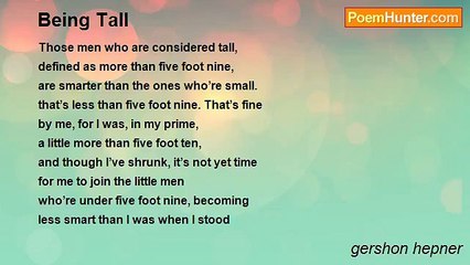 gershon hepner - Being Tall