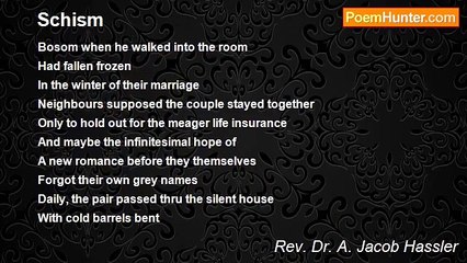 Rev. Dr. A. Jacob Hassler - Schism