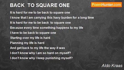 Aldo Kraas - BACK  TO SQUARE ONE