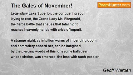 Geoff Warden - The Gales of November!