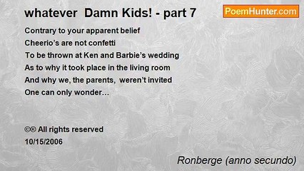 Ronberge (anno secundo) - whatever  Damn Kids! - part 7