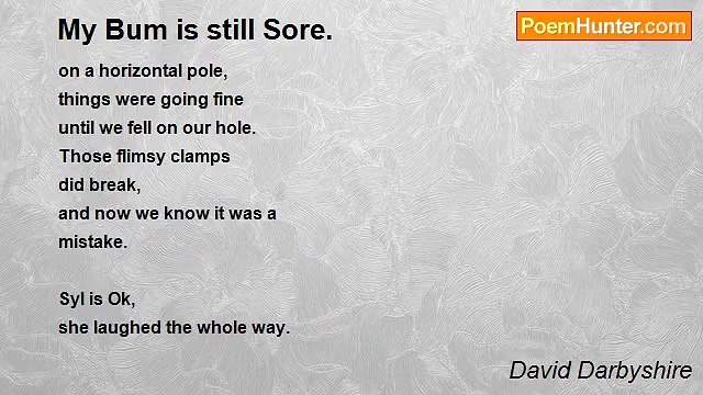 David Darbyshire - My Bum is still Sore.