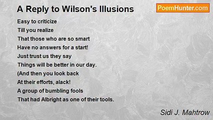 Sidi J. Mahtrow - A Reply to Wilson's Illusions