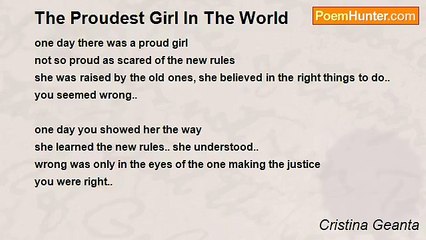 Cristina Geanta - The Proudest Girl In The World