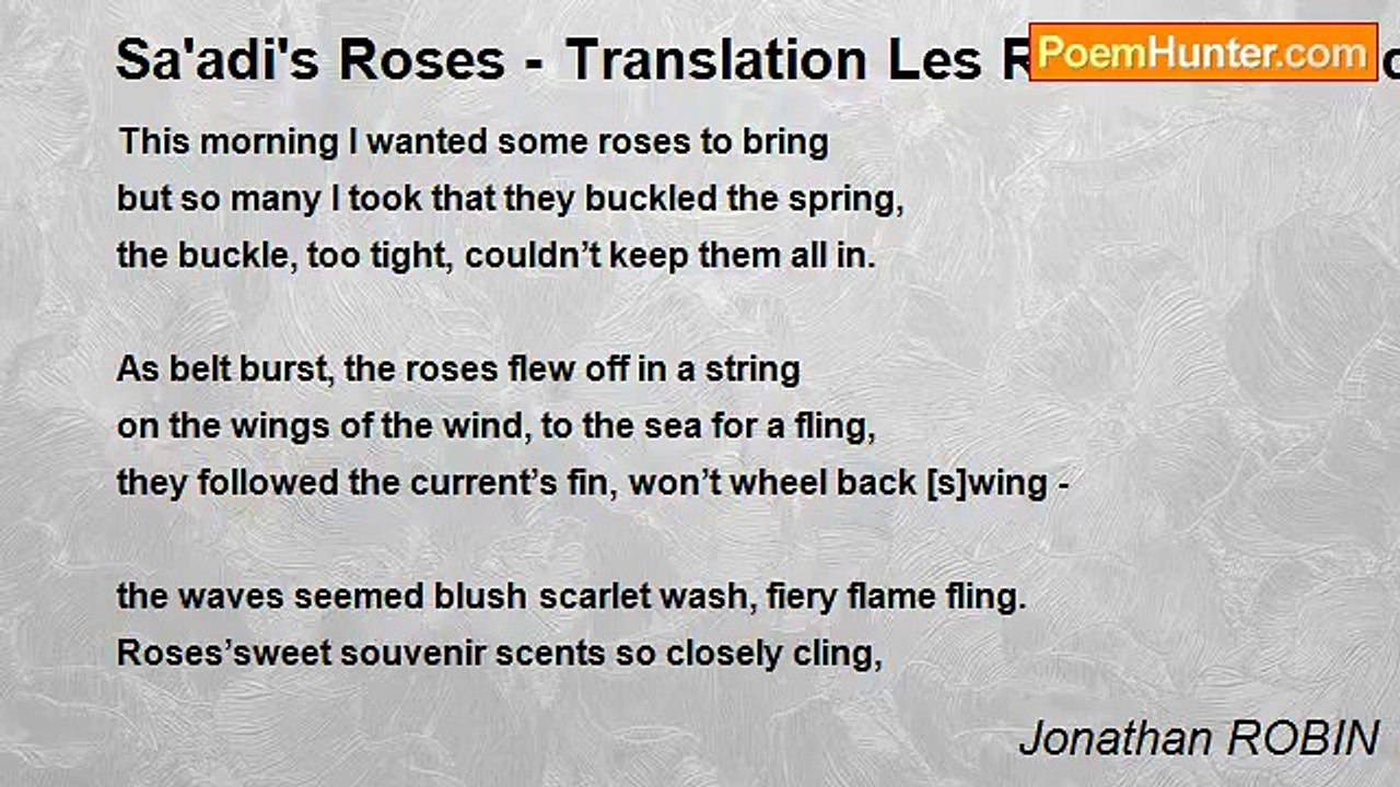 Jonathan ROBIN - Sa'adi's Roses - Translation L...