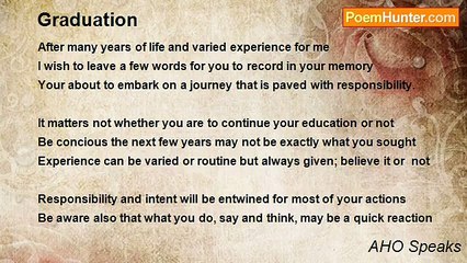 AHO Speaks - Graduation