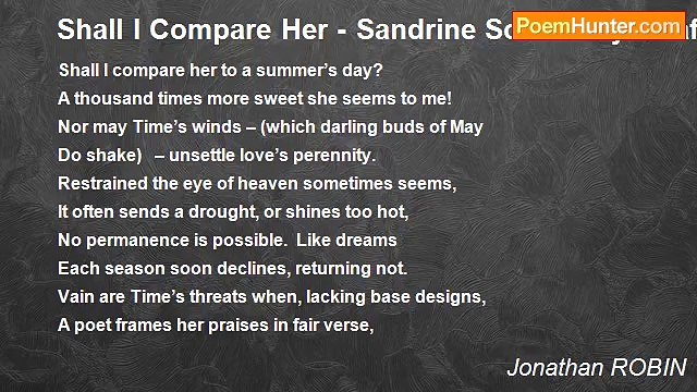 Jonathan ROBIN - Shall I Compare Her - Sandrine Sonnet Cycle after Sonnet XVIII William Shakespeare