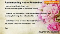 daughter of a seafoam - Remembering Not to Remember