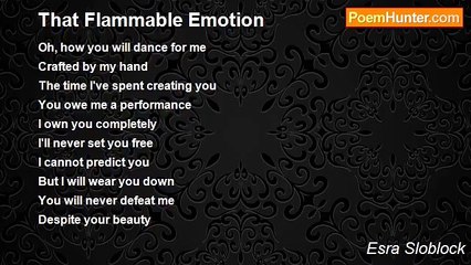 Esra Sloblock - That Flammable Emotion