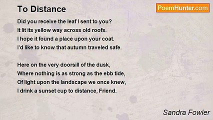 Sandra Fowler - To Distance