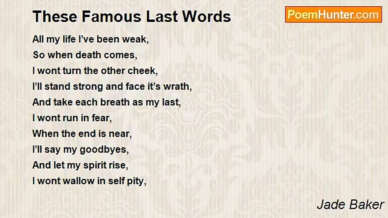 Jade Baker - These Famous Last Words