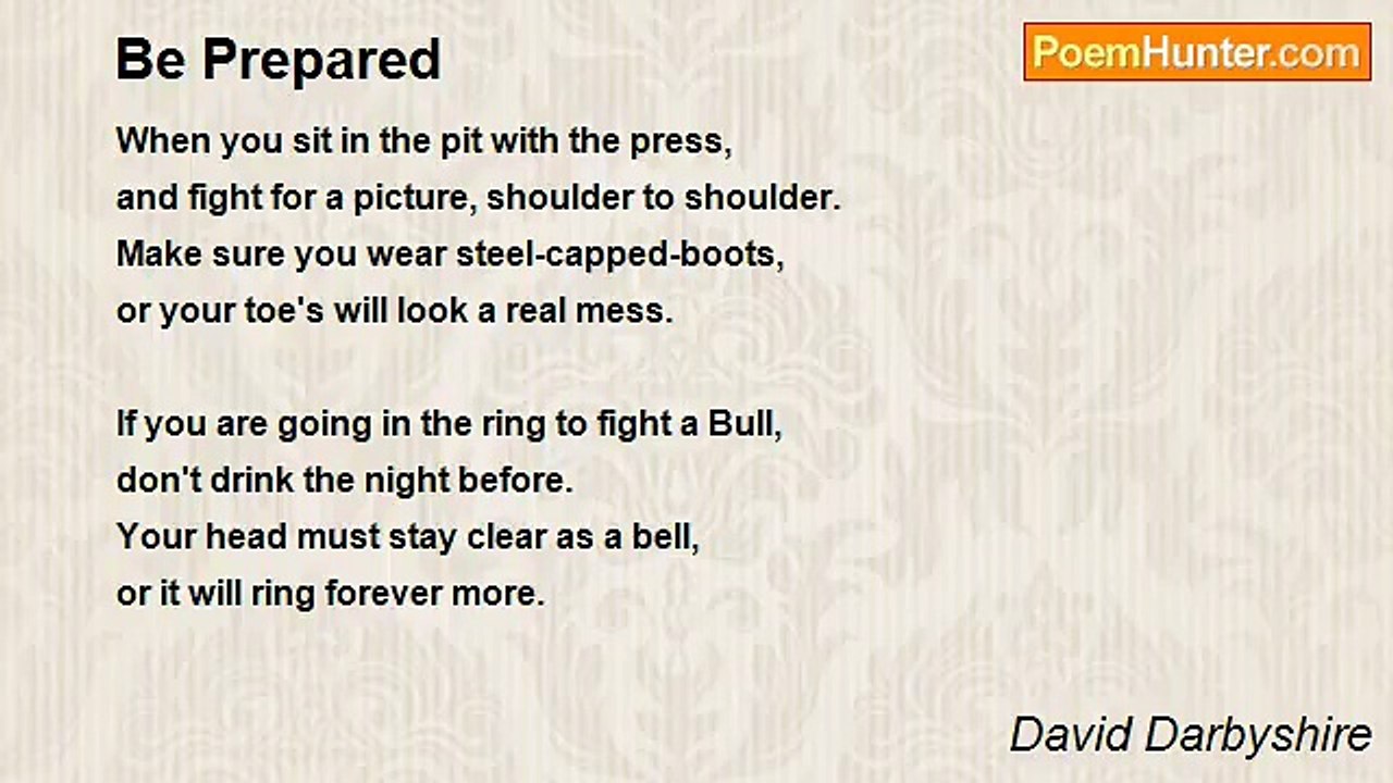 David Darbyshire - Be Prepared