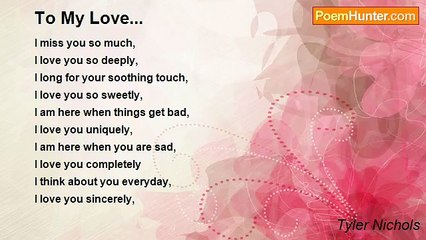 Tyler Nichols - To My Love...