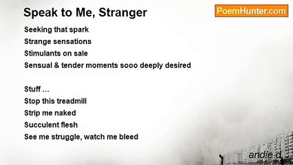 andie d... - Speak to Me, Stranger