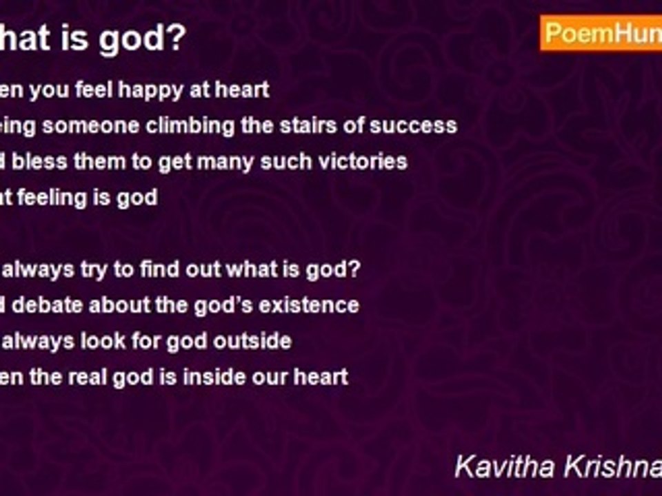Kavitha Krishnamurthy - What is god?