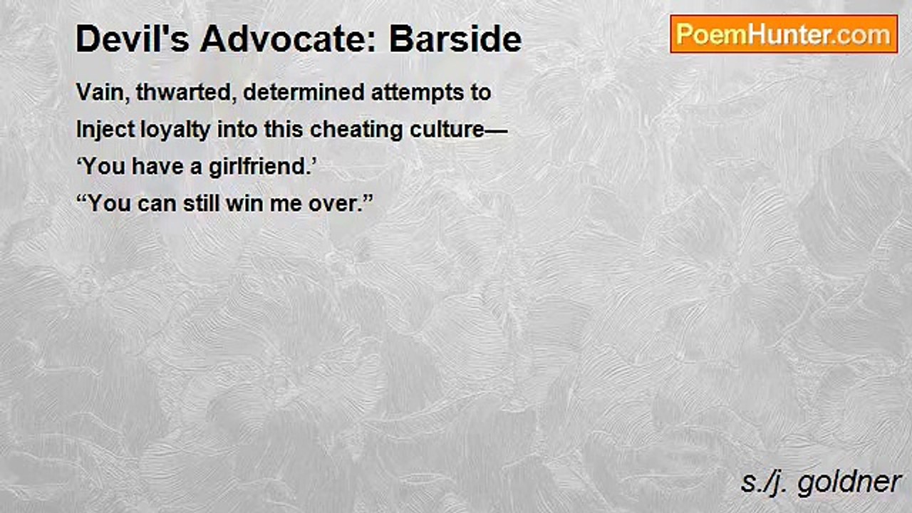 s./j. goldner - Devil's Advocate: Barside