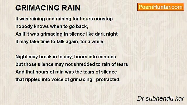 Dr subhendu kar - GRIMACING RAIN