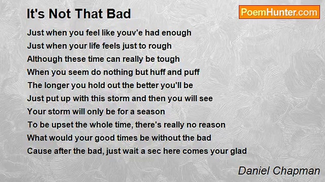 Daniel Chapman - It's Not That Bad