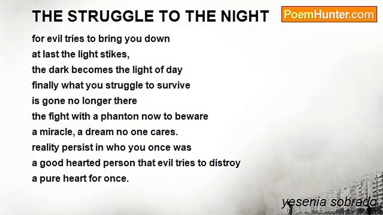 yesenia sobrado - THE STRUGGLE TO THE NIGHT