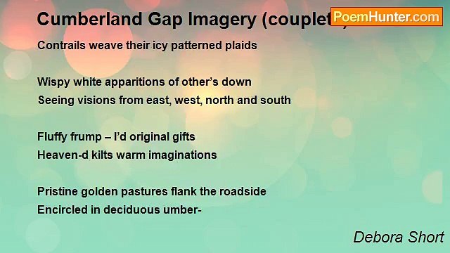 Debora Short - Cumberland Gap Imagery (couplets)