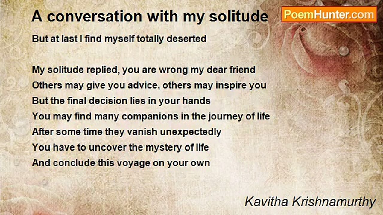 Kavitha Krishnamurthy - A conversation with my solitude