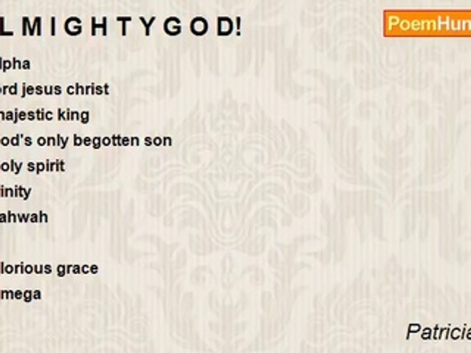 Patricia Martin - A L M I G H T Y G O D!