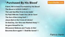 Patricia Martin - ' Purchased By His Blood'