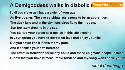 nimal dunuhinga - A Demigoddess walks in diabolic street