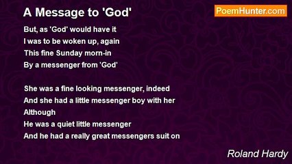Roland Hardy - A Message to 'God'