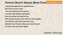 Heather Yarbrough - Forever Dosn't Always Mean Forever