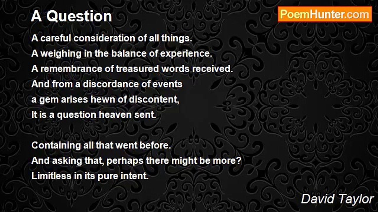 David Taylor - A Question
