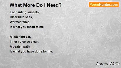 Aurora Wells - What More Do I Need?