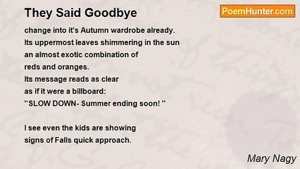 Mary Nagy - They Said Goodbye