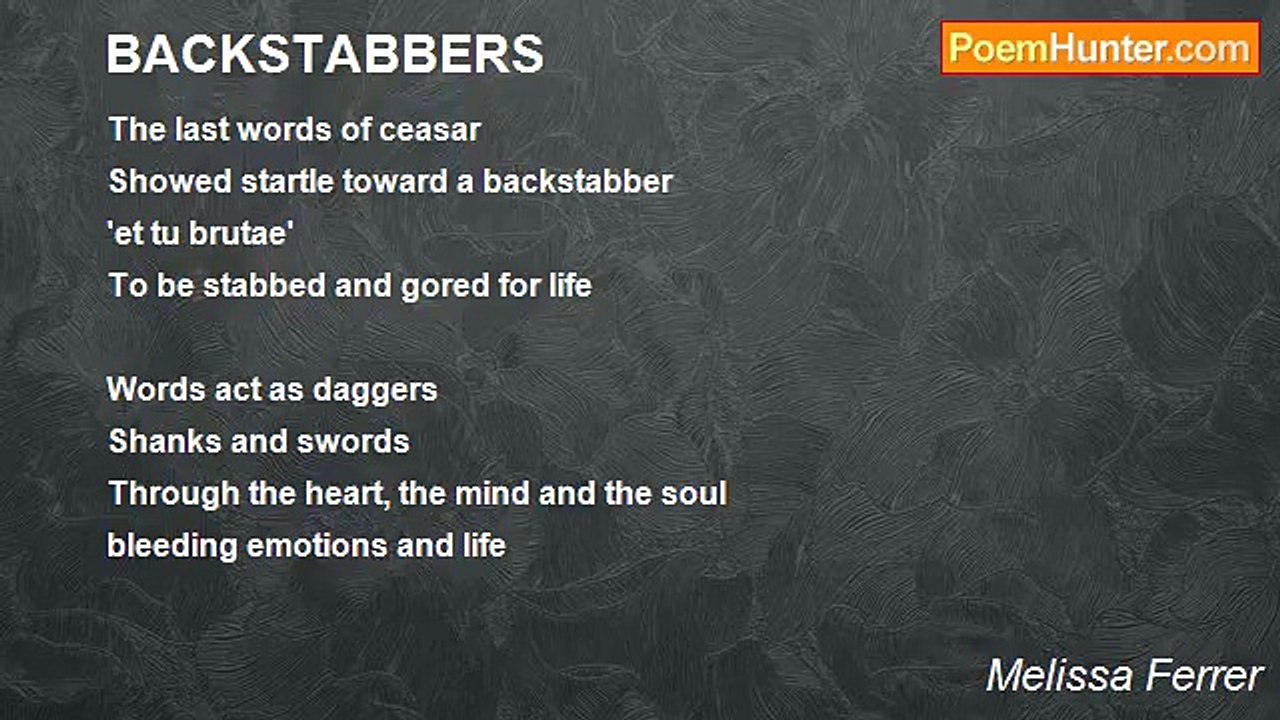 Melissa Ferrer - BACKSTABBERS