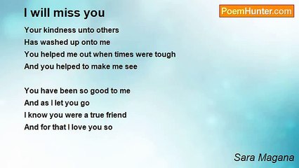 Sara Magana - I will miss you