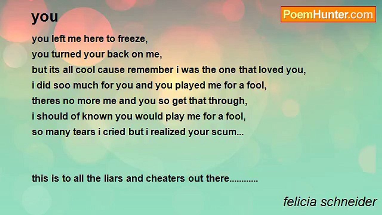 felicia schneider - you