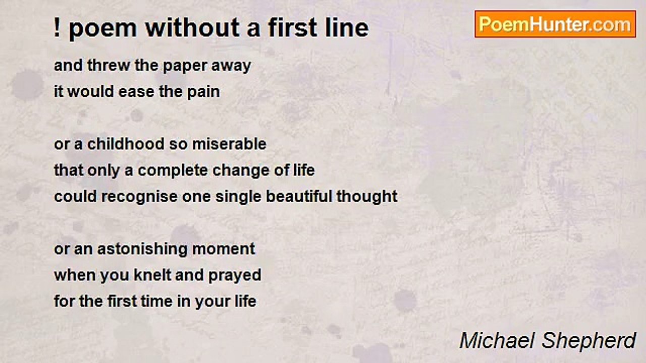 Michael Shepherd - ! poem without a first line