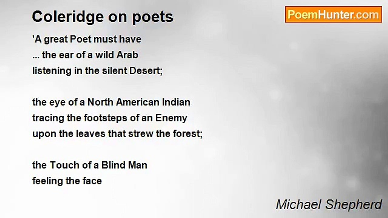 Michael Shepherd - Coleridge on poets