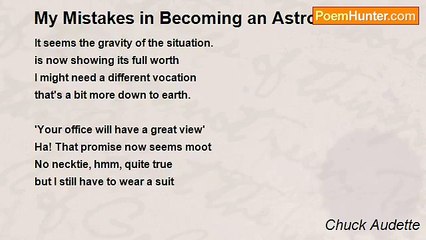 Chuck Audette - My Mistakes in Becoming an Astronaut